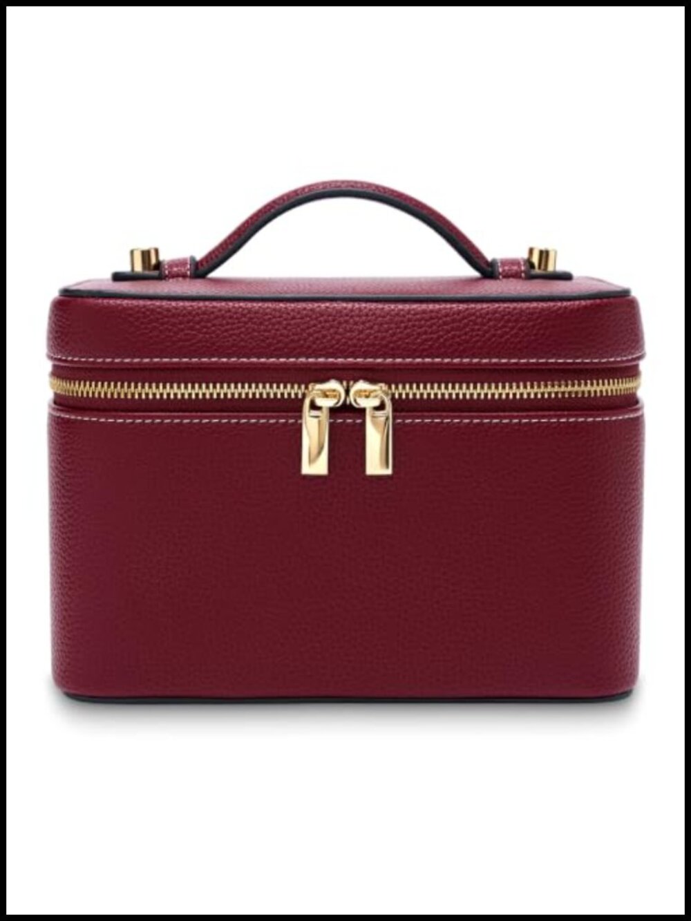 Hard Shell Faux Leather Makeup Bag Travel Cosmetic Organizer Case